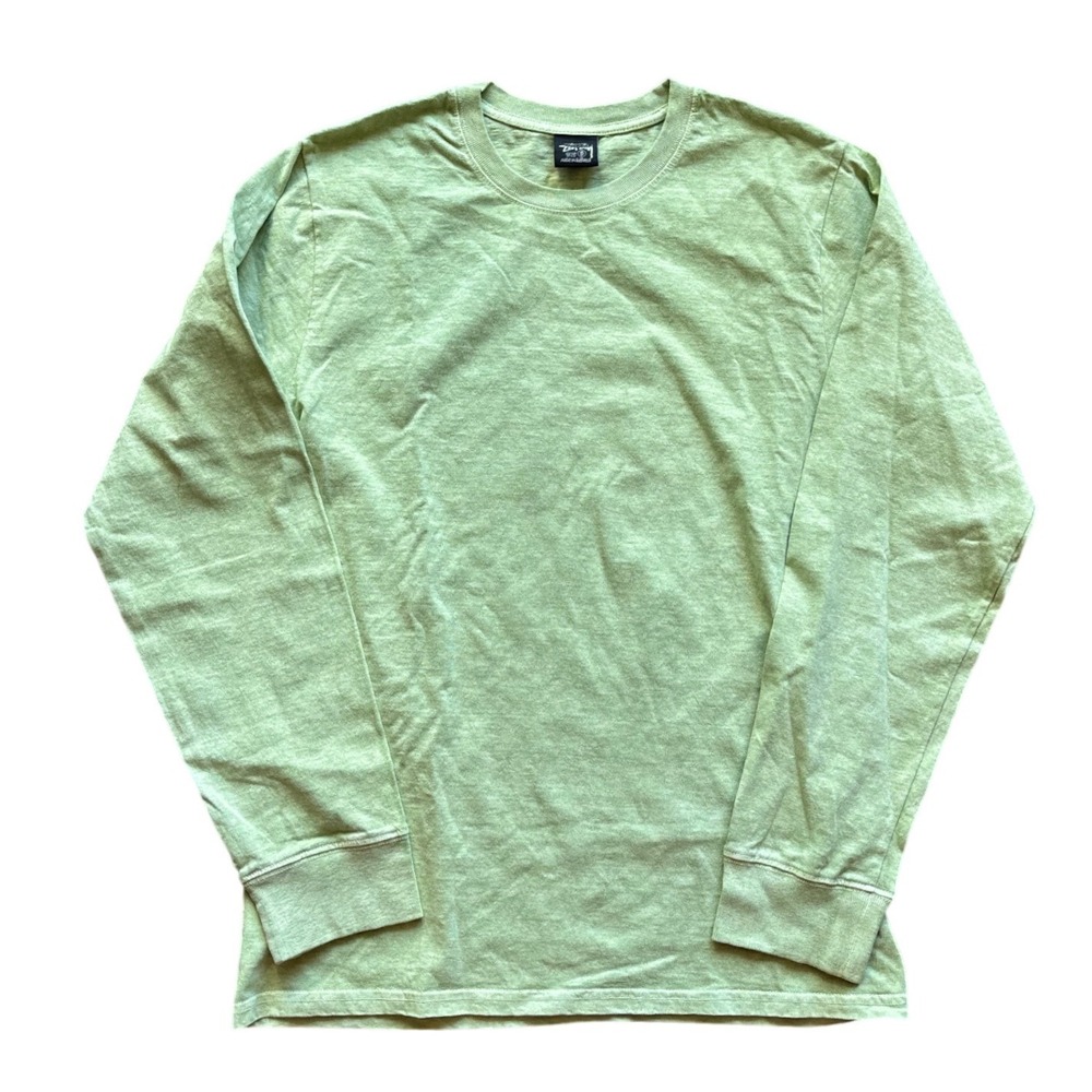 Vintage Y2K Stussy Green Blank Longsleeve T Shirt Size S